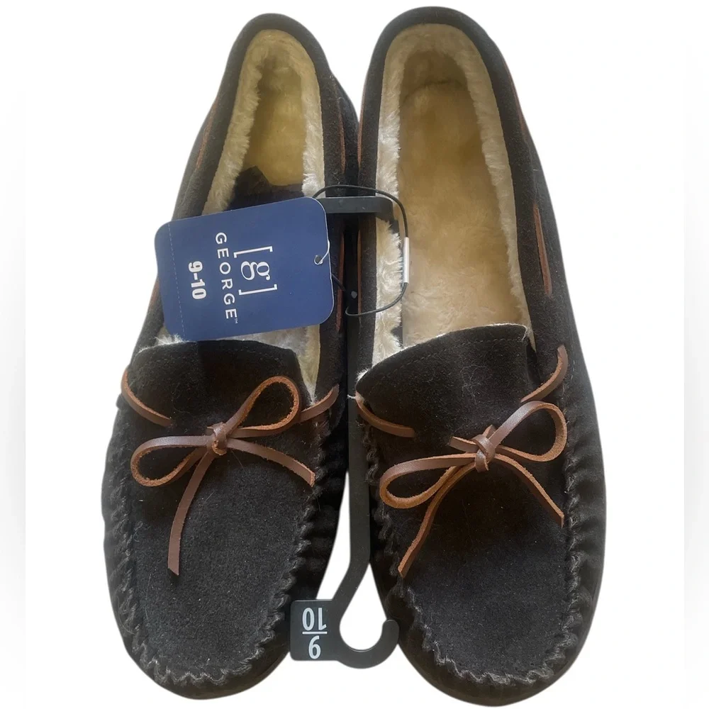 George Men's Black and Brown slipper,Loafers,9-10, - Picture 2 of 7